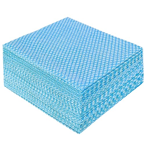 JEBBLAS Disposable Cleaning Towels Dish Towels and Dish Cloths Reusable Towels,Handy Cleaning Wipes, 50 Count/Pack,Blue