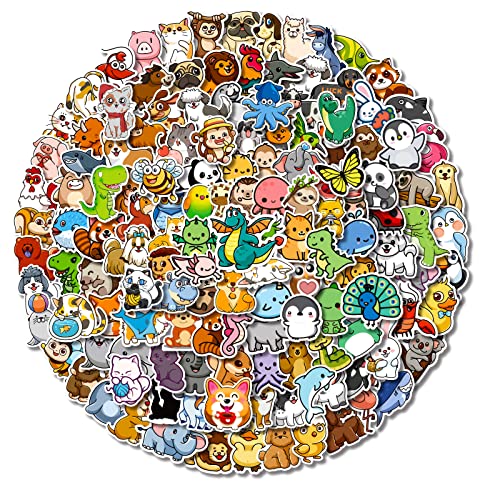 Animal Stickers 300PCS Cute Stickers for Kids/Teens,Stickers for Water Bottles,Kawaii Stickera,Vinyl Waterproof Stickers for Laptop,Bumper,Skateboard,Animal Sticker Gifts