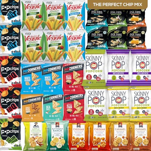 Healthy Snacks Variety Pack for Adults - 35 Pack | Healthy Chips, Popcorn & Crisps - Snack Box Variety for Home or Office by Stuff Your Sack