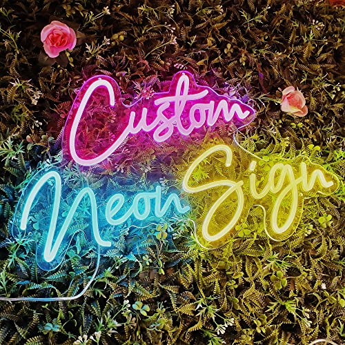 Custom Neon Sign Customizable Custom LED sign Personalized Custom Neon Signs for Wall Decor 7Changable Color Function(RGB)Family Name ligh for Bedroom Living Room Birthday Wedding Party Bar Salon Girlfrend Gift Customize Your Own Design 10inch to 60inch