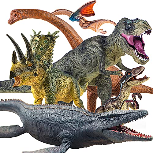 Lavesom 6PCS Jumbo Dinosaur Toy Set, Realistic Dinosaur Toys for Kids - Large Dino Playset for Boys and Girls 3 4 5 6 7 Year Old Children Birthday Dinosaur Lovers