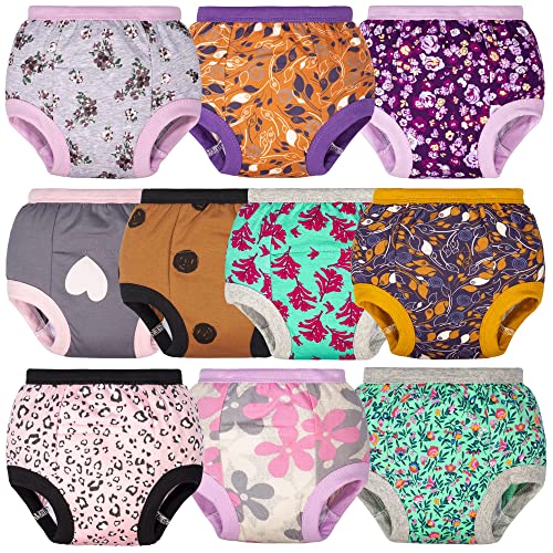 BIG ELEPHANT Baby Girls Training Underwear, Toddler Cotton Potty Training Pants Soft Absorbent, 3T