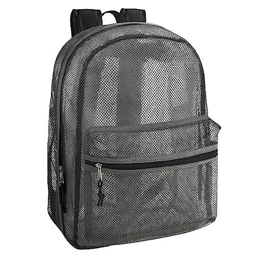 Transparent Mesh Backpacks for School Kids, Beach, Travel - Mesh See Through Backpack with Padded Straps Large