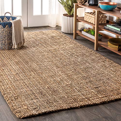 JONATHAN Y NRF102A-3 Pata Hand Woven Chunky Jute Indoor Area -Rug Bohemian Farmhouse Easy -Cleaning Bedroom Kitchen Living Room Non Shedding, 3 ft x 5 ft, Natural Color