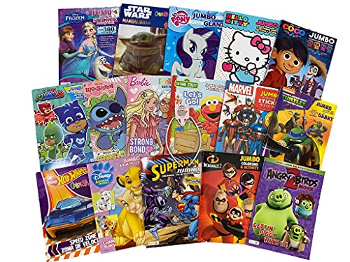 Hotel Safety Products Inc. Bundle of 16 Coloring Books Kids Ages 4-8 Assortment Incl 16 Kids Activity plus Headband Books Include Games, Puzzles, Mazes, and Stickers (No Duplicates), Multicolored