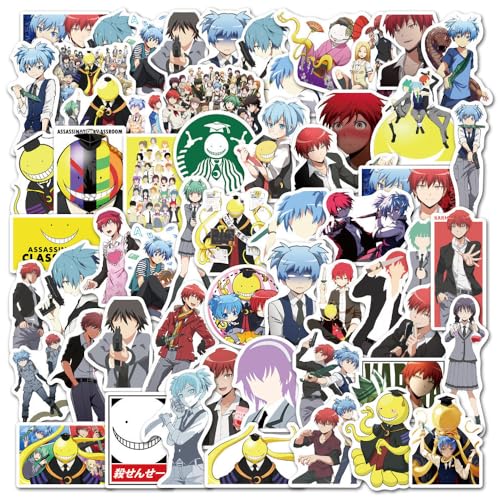 Assassination Classroom Stickers 100Pcs,Japan Anime Cartoon Graffiti Vinyl Waterproof Decal for Bottles, Laptops, Skateboards and Notebooks, Stickers for Adults&Kids&Teens