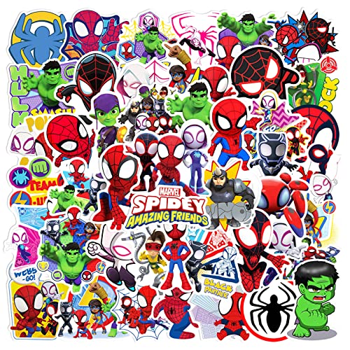 Avengers Stickers 50PCS US Superheros Stickers Cool Spider Hero Stickers Polyvinyl Waterproof Laptops Phone Pencil Case Water Bottle Notebooks Skateboards Luggage Bikes Sticker For Kid Teens Adult