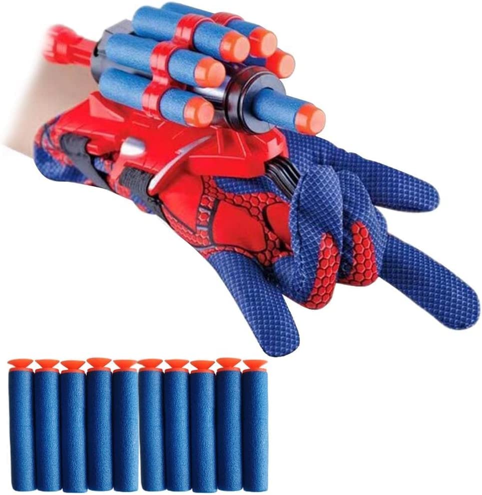 Spider Gloves Kids Plastic Cosplay Launcher Glove with Wrist Set, Funny Movie Hero Web Shooter Toy