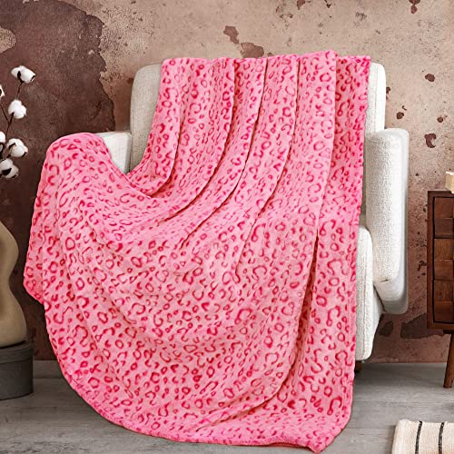 ZHIKU Blanket Pink Throw Soft Fleece Blankets Throw Blanket Lightweight 50'×60'