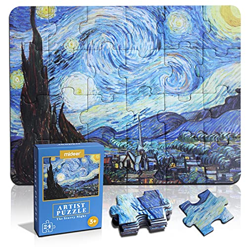 YOGEON 24 Pieces Starry Night Puzzle, Toddler Easy Puzzles for Kids Ages 3-5,4-6 Artist-an Intellectual Decompression Entertainment Game and Preschool Educational Learning Toys