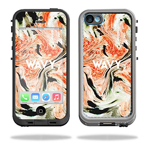 MightySkins Skin Compatible with LifeProof iPhone 5C Fre Case – Wavy | Protective, Durable, and Unique Vinyl Decal wrap Cover | Easy to Apply, Remove, and Change Styles | Made in The USA