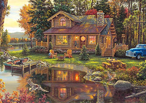 Buffalo Games - Kim Norlien - Peace Like a River - 300 LARGE Piece Jigsaw Puzzle with Hidden Images,Multicolor