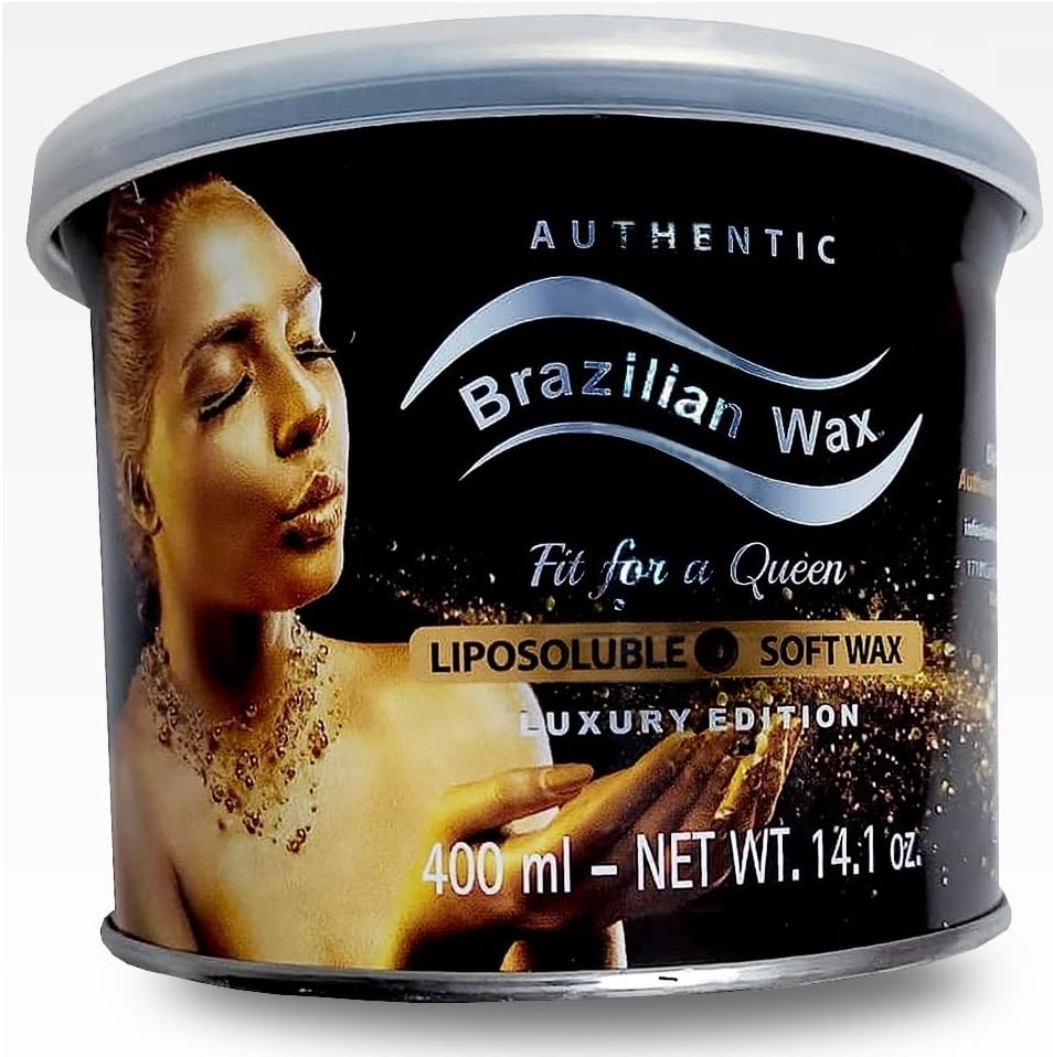 Authentic Brazilian Wax by Andreia Soft Wax - Cruelty Free Soft Wax for Hair Removal w/Liposoluble Brazilian Original Formulation - Ready to Use Wax 14 oz. Container - Ideal for All Skin Types