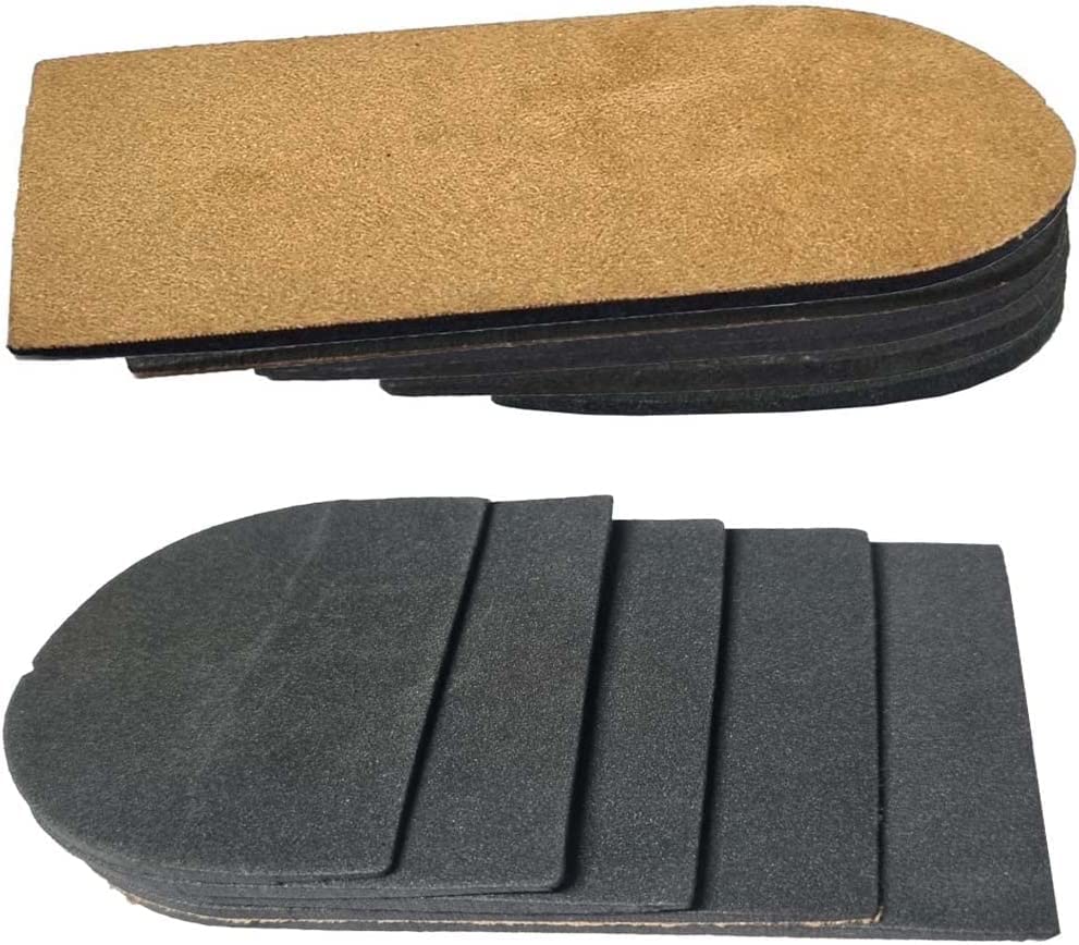 Adjustable Leg Length Discrepancy Heel Lifts Inserts Insoles - Pack of 2 (5 Layer Brown Large)