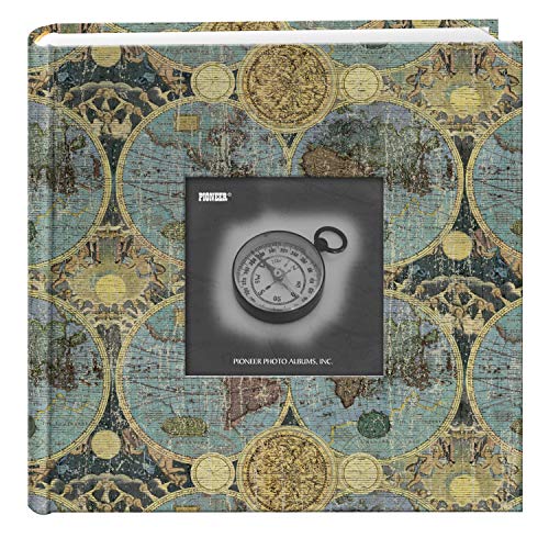 Pioneer Photo Albums DA-200MAP/G 200-Pocket Photo Album with Printed Travel Design Cover, Globes 4 x 6 Inch