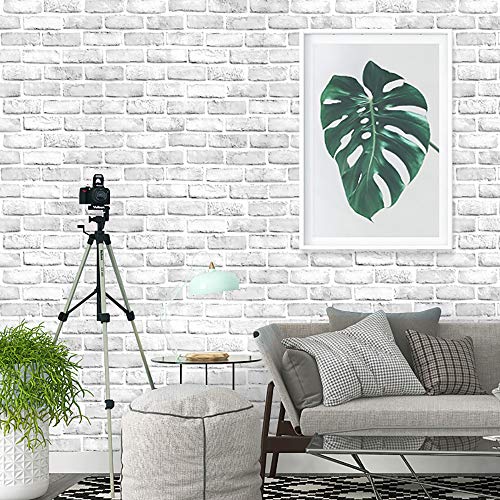 197”×18” 3D Brick Wallpaper Peel and Stick Wallpaper Brick Gray White Brick Wallpaper Self Adhesive Grey Brick Removable Wallpaper Textured Brick Wallpaper Stick and Peel for Fireplace Wall Vinyl