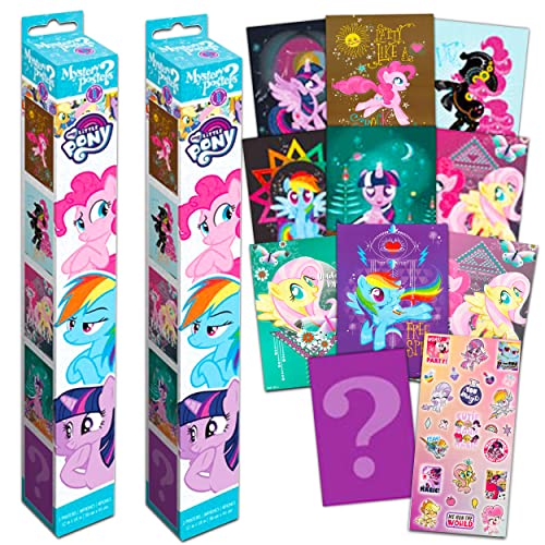 My Little Pony Poster Mystery Set ~ Bundle Includes 4 My Little Pony Wall Posters with Stickers (My Little Pony Room Decor for Kids Boys Girls)