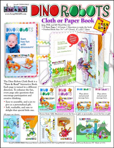 ScrapSMART - Dino Robots Childrens Book - Software Collection - Microsoft Word, Jpeg, PDF files for Mac [Download]