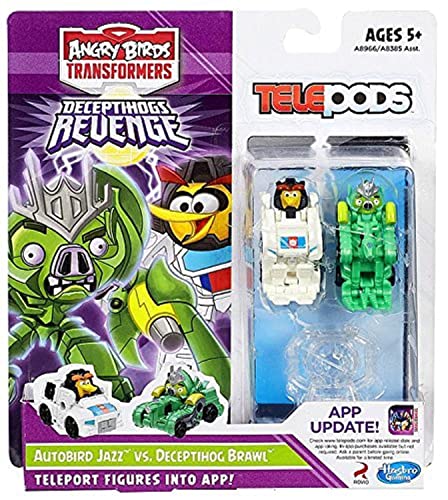 Hasbro, Angry Birds Transformers Telepods Autobird Jazz Bird vs. Deceptihog Brawl Pig Figure 2-Pack [Deceptihogs Revenge]