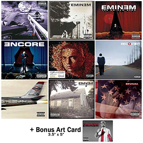 Eminem: Studio Albums 9 CD Collection (Slim Shady / Marshall Mathers LP 1 & 2 / Eminem Show / Encore / Relapse: Refill / Recovery / Revival / Kamikaze) with 7 Bonus Tracks + Art Card