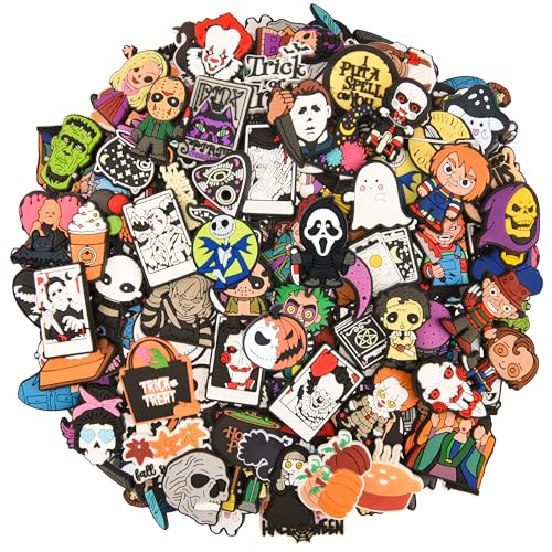 VZDIOR 30 Pieces Women Halloween Shoe Charms Boys Cute Witch Bracelet Accessories for Party Favor