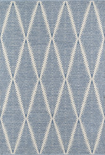 Erin Gates by Momeni River Beacon Denim Hand Woven Indoor Outdoor Area Rug, 5'7' X 7'6' Size Mat For Living Room, Bedroom, Dining Room, Nursery, Hallways, And Home Office