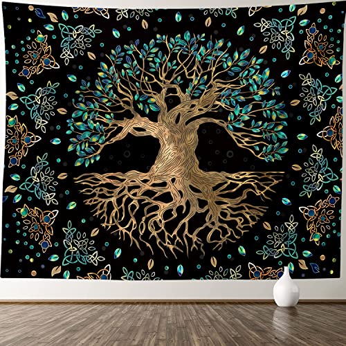 XGXL Life Tree Tapestry Wall Hanging - Bohemian Hippie Wishing Tree Tapestries Psychedelic Wall Carpet Mystic Aesthetic Wall Tapestry for Living Room Bedroom