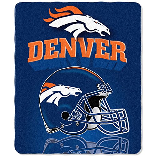 NFL Denver Broncos Gridiron Fleece Throw, 50-inches x 60-inches