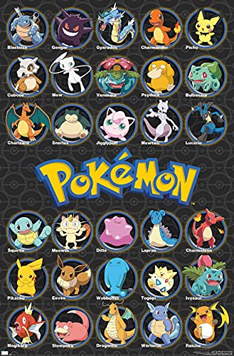 Trends International Pokémon - All Time Favorites Wall Poster, 22.375' x 34', Unframed Version