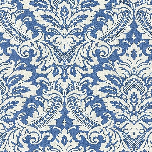 Waverly - Printed Cotton Fabric by The Yard, DIY, Craft, Project, Sewing, Upholstery and Home Décor, 54' Wide (Donnington, Cornflower)
