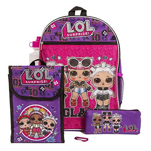 LOL Surprise Purple Back too School Essentials Set for Girls, Purple, Size 16'