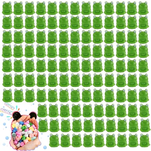 BuQiuRen 120Pcs Mini Resin Frogs, Green Tiny Frog Figurines Bulk for Miniature Dollhouse Decor Accessories Garden Aquarium Potted Ornament Party Toys