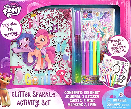 Tara Toys - My Little Pony Glitter Sparkle Activity Set - Unleash Creativity with Stickers, Coloring, and More, Portable Playset Holiday Gift for Kids, Designed for Fun and Learning, for Kids Ages 3+