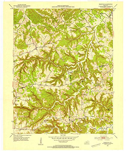 YellowMaps Rosewood KY topo map, 1:24000 Scale, 7.5 X 7.5 Minute, Historical, 1953, Updated 1954, 27.4 x 23 in - Paper