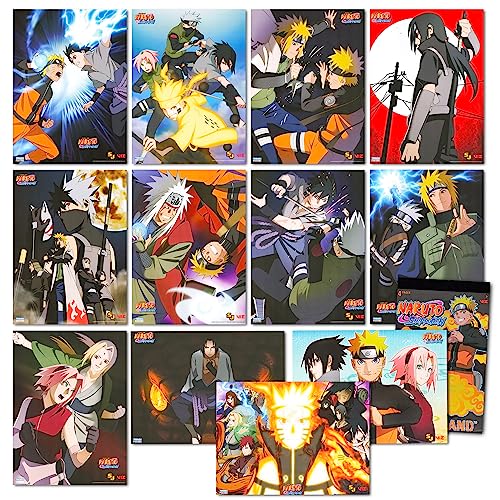 Naruto Posters for Bedroom Naruto Room Decor Bundle,12 Naruto Posters for Walls Anime Poster Pack Set with Naruto Stickers (Naruto Room Decorations)