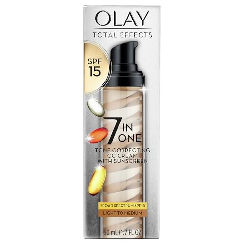 Olay Total Effects Tone Correcting Face Moisturizer with Sunscreen SPF 15, Light to Medium 1.7 Ounces