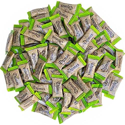 CHIMES ORIGINAL Ginger Chews (1-Pound 1 LB BAG) Premium Natural Chewy Ginger Candy — 16 OZ Individually Wrapped Ginger Chew Candy