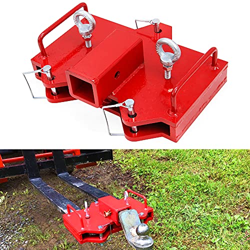 ELITEWILL 2' Trailer Hitch Receiver Forklift Towing Attachment Fit for Dual Pallet Forks