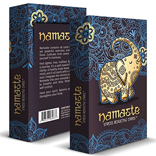 Namaste Stress Reducing Cards - Self Care Cards, Anxiety and Stress Relief Gifts, Mindfulness & Meditation Cards, Mindful gifts for Women - MSS Inc