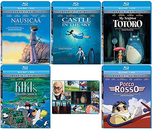 The Founders Blu-ray Collection: Written & Directed by Hayao Miyazaki (Nausicaa of the Valley of the Wind / Castle in the Sky / My Neighbor Totoro / Kiki's Delivery Service / + More) +Bonus Art Card