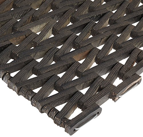 Durable Durite Recycled Tire-Link Outdoor Entrance Mat, Herringbone Weave, 24' x 48', Black