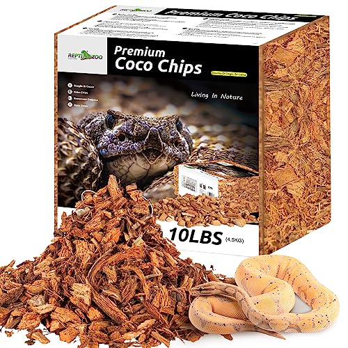 REPTI ZOO 72 Quart Reptiles Coconut Chip Substrate, Coco Husk Reptiles Bedding for Ball Python, Snakes, Geckos, Lizards, Tortoises, Frogs | Terrarium Tanks Substrate