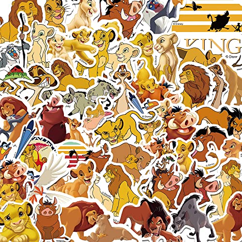 50PCS The Lion King Stickers Mixed Cartoon Stickers Pack Cute Kids Stickers Mixed Cartoon Stickers for Kids Teens Adults Waterproof Vinyl Stickers for Water Bottle Laptop Luggage Phone (Lion)