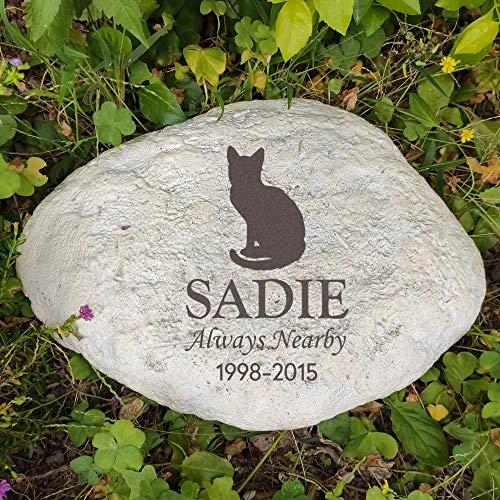 MARYTUMM Personalized Cat Memorial Stone, Custom Cat Grave Markers, Cat Headstone, Cat Memorial Plague, Cat Loss Gift