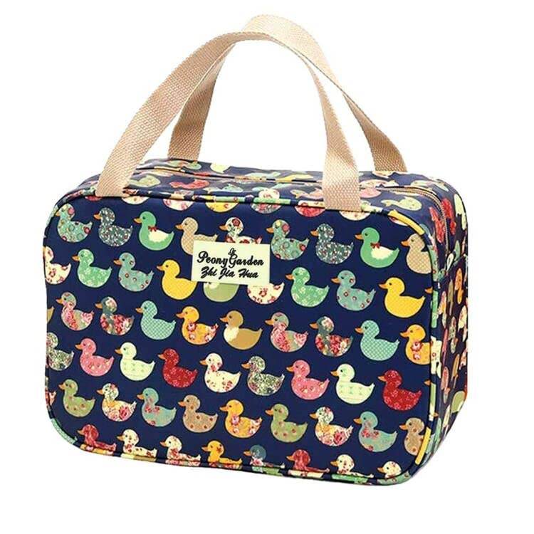 Hjkiopc Large Makeup Bag Toiletry Bag for Women Make Up Bag Cosmetic Bag Toiletries Bag Brush Bags for Traveling (Navy Duck)