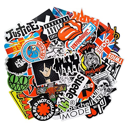 100Pcs Music Decals Stickers for Adults - Laptop Stickers for Water Bottles Rock Band Stickers Waterproof Vinyl Stickers for Guitar - Skateboard Stickers Heavy Metal Stickers Bass Guitar Stickers