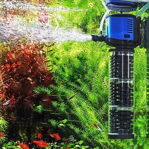 TARARIUM Fish Tank Filter Powerful 400GPH for 75-200 Gallon Large Aquarium Small Pond Fountain, Wave-Maker Submersible Water Pump Turtle Tank Filter for Saltwater & Freshwater System