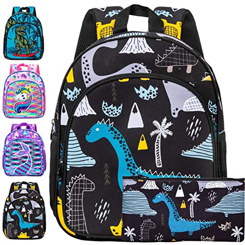 gxtvo Toddler Backpack for Boys, Dinosaur Kids Preschool Bookbag, 12' Cute Cartoon Animal School Bag