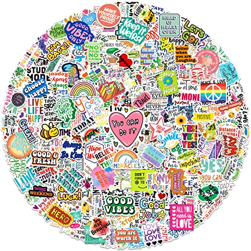 Greingways 300 PCS Inspirational Stickers for Adults, Motivational Water Bottle Stickers for Teens Kids Teachers, Journaling Scrapbook Laptop Positive Quote Vinyl Stickers for Vision Board Supplies