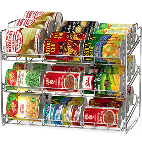 Deco Brothers Stackable Can Rack Organizer for Kitchen and Pantry, Chrome Finish